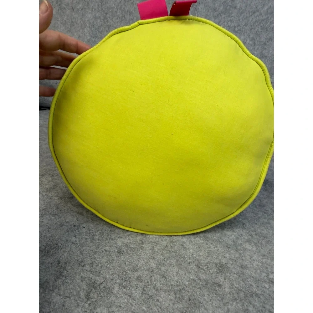 Swell Cynthia Rowley Pink Rose Flower‎ Lime Yellow Round Decorative Throw Pillow